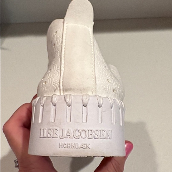 Ilse Jacobsen Off-White Hornbaek Perforated Platform Slip-Ons Sz 39 - Picture 8 of 11